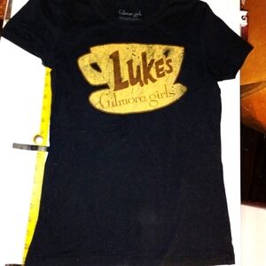 Women's Gilmore Girls Luke's Coffee Shop Cotton Poly Blend Black T Shirt Size L